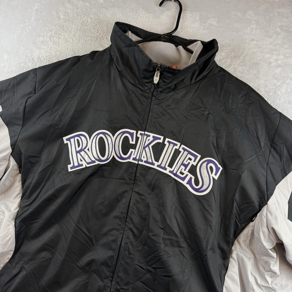 Colorado Rockies Jacket Mens 3XL Black Majestic MLB Baseball Fleece Lined